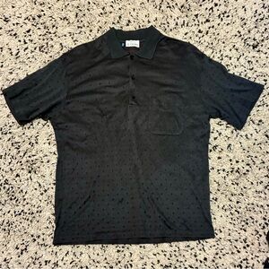 Vintage G. Giotto ITALIAN Black & Red Patterned Mens Button Up - SIZE L